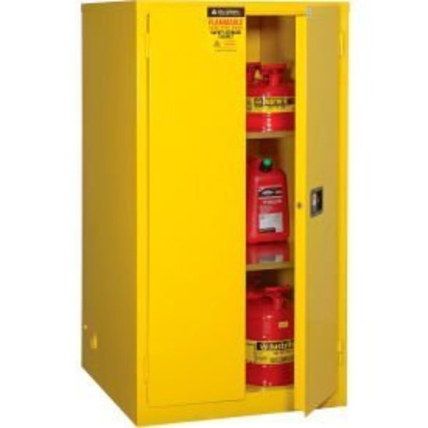 Jamco Global Industrial„¢ Flammable Cabinet, Manual Close Double Door, 60 Gallon, 34"Wx34"Dx65"H BM60YPQQ